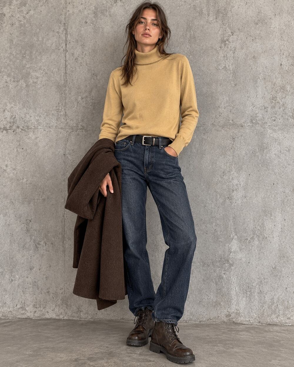 Sag Harbor Mustard Gold Turtleneck Sweater NWT Classic Fall Knit